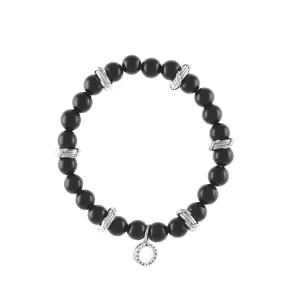 Explorer Bead Bracelet in black onyx and sterling silver 8mm