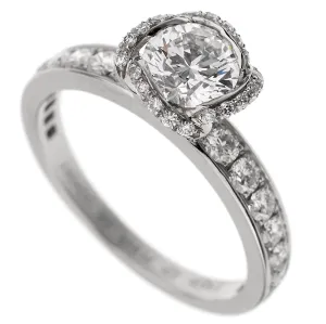 Fred of Paris Platinum Diamond Engagement Ring 1.22 Carat Sz 5 3/4