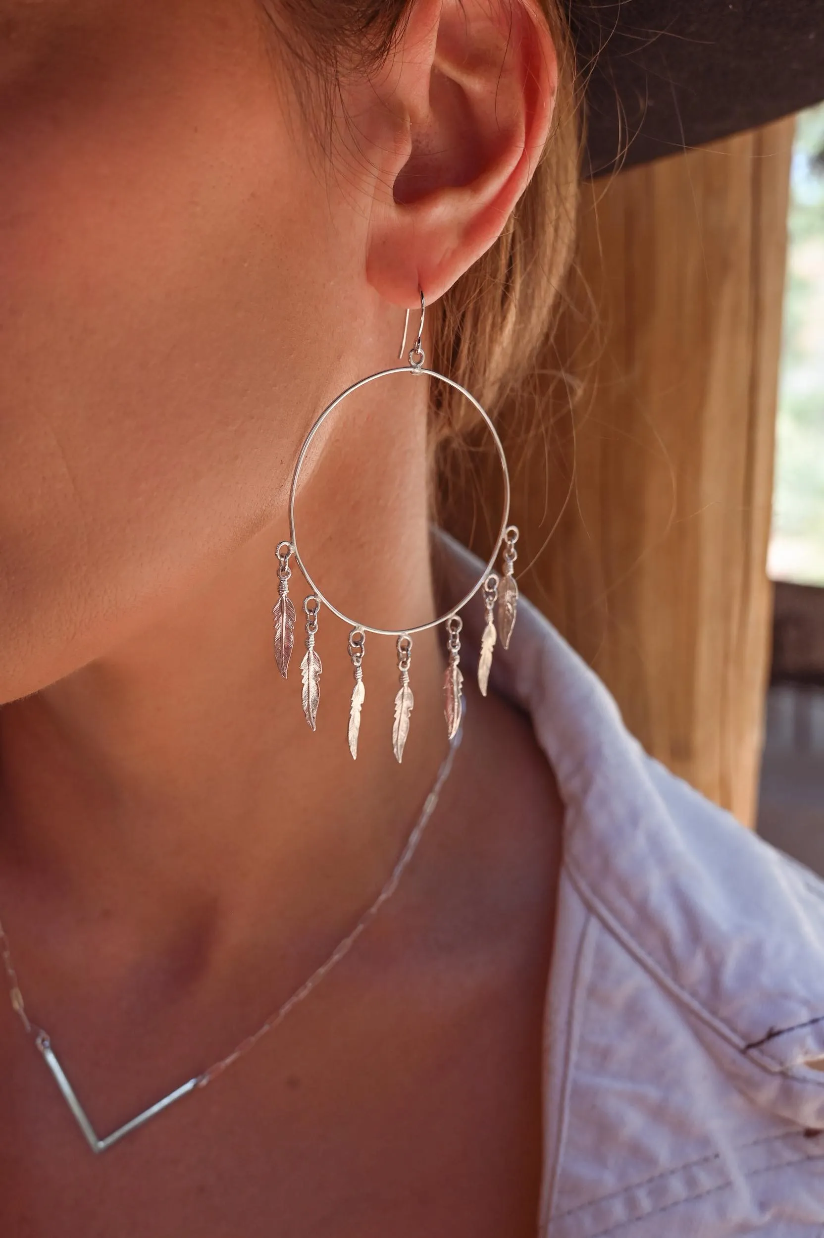 Freebird Silver Hoop Earrings