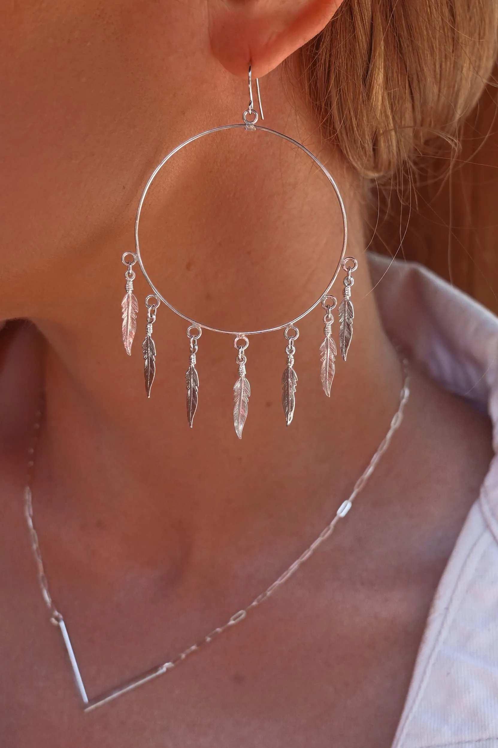 Freebird Silver Hoop Earrings