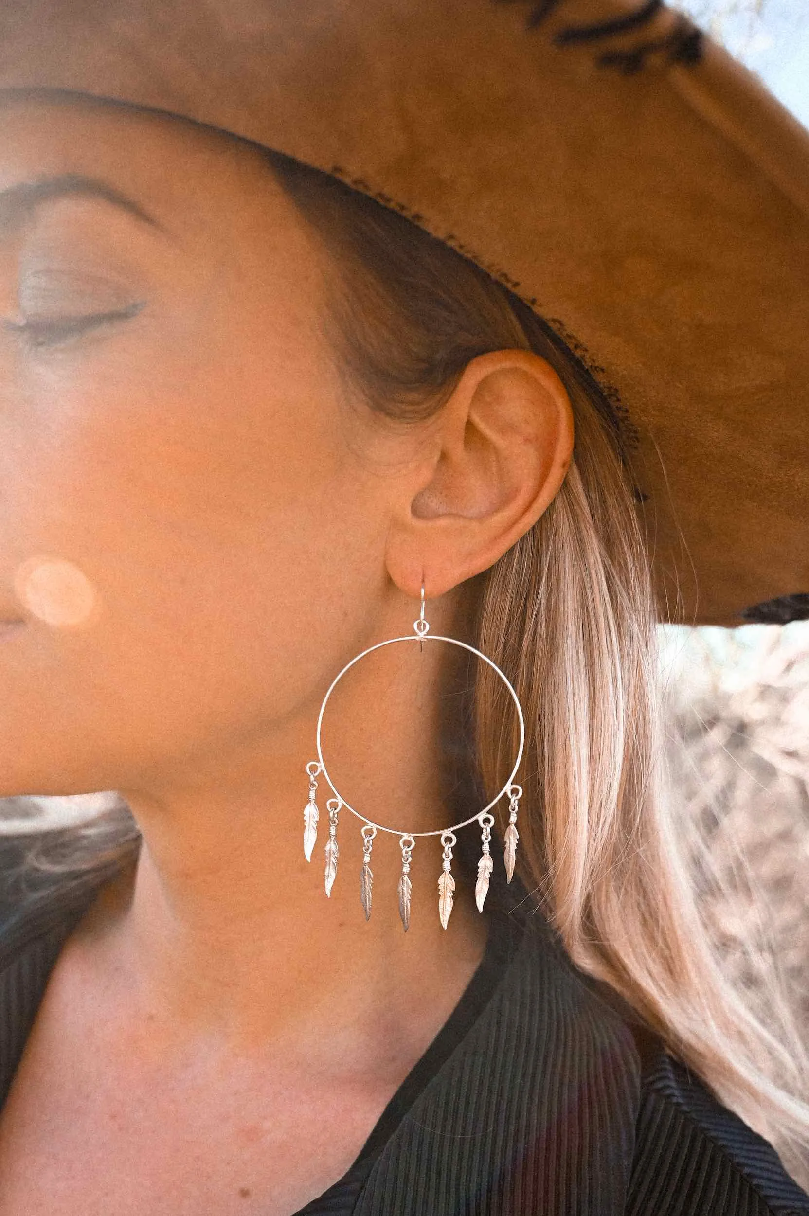 Freebird Silver Hoop Earrings