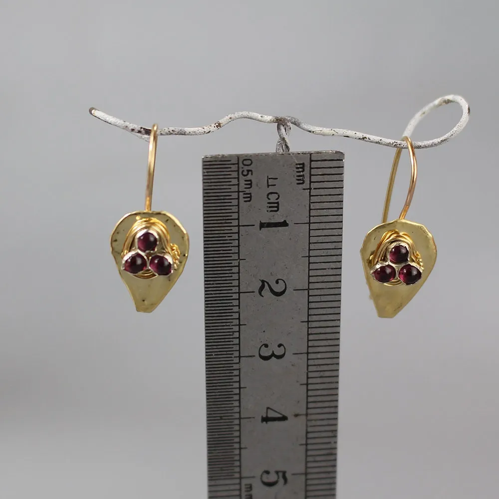 Garnet Shield Earrings