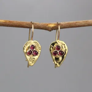 Garnet Shield Earrings