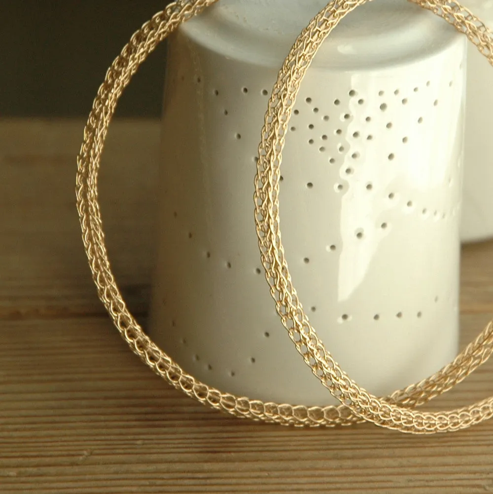 Giant Gold Hoop Earrings , Gold Wire Crochet Jewelry , Fashion Jewelry , Unique Design