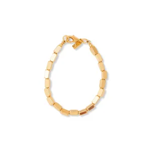 Gold Squared Barrel Bead Bracelet