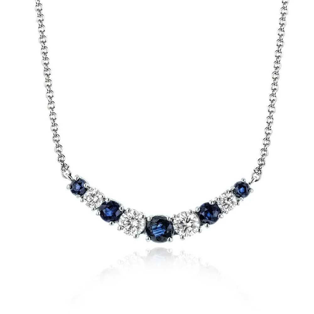 Graduated Diamond and Sapphire Pendant