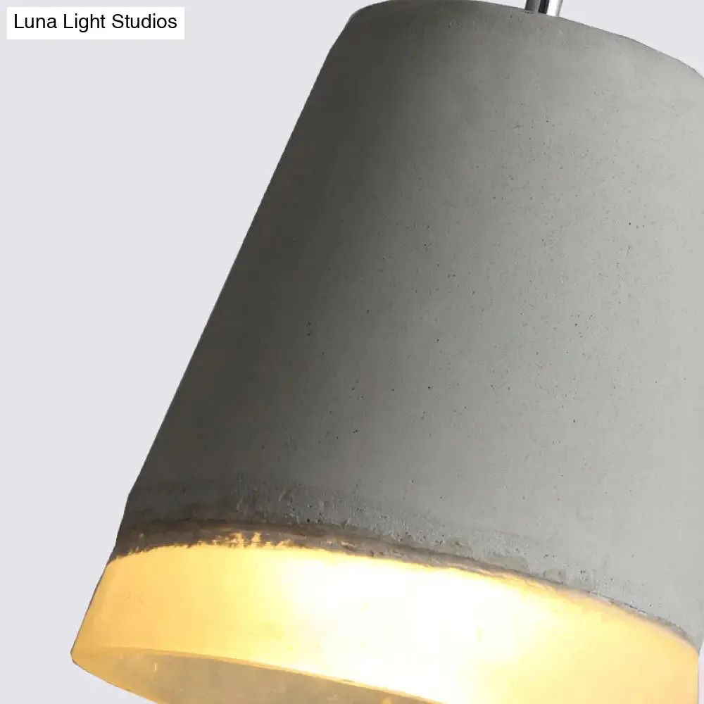 Gray Cement Empire Shade Pendant: Modern Hanging Lamp for Dining Room with 1 Light