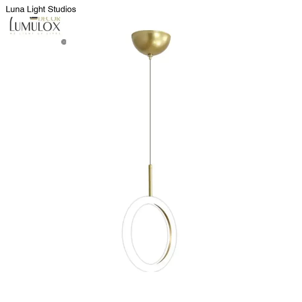 Halo Ring Restaurant Down Pendant Light in Gold, Warm/White Light