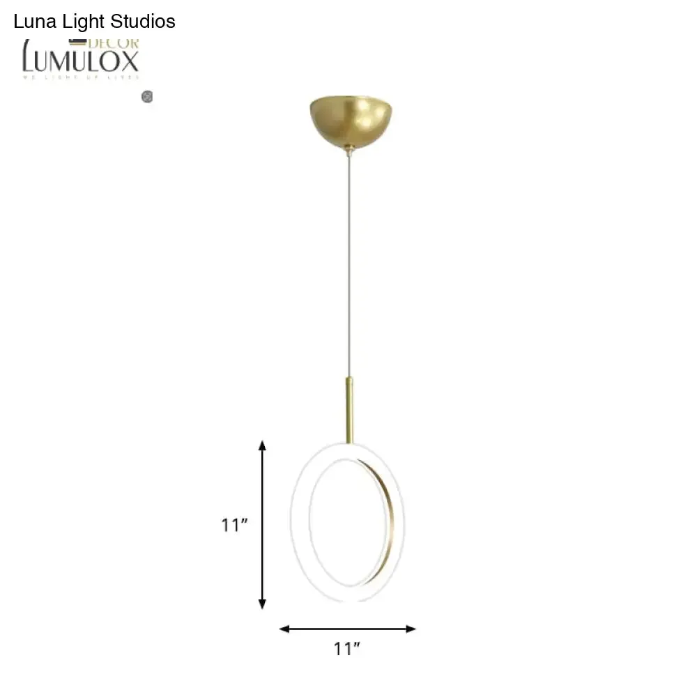 Halo Ring Restaurant Down Pendant Light in Gold, Warm/White Light