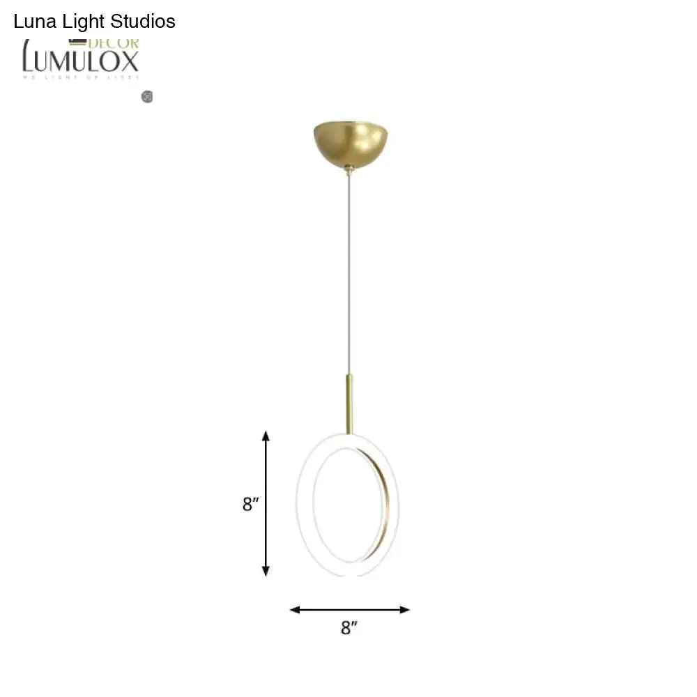 Halo Ring Restaurant Down Pendant Light in Gold, Warm/White Light