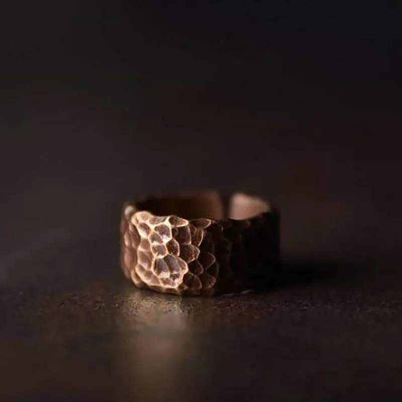 Hand Hammered Solid Copper Adjustable Ring