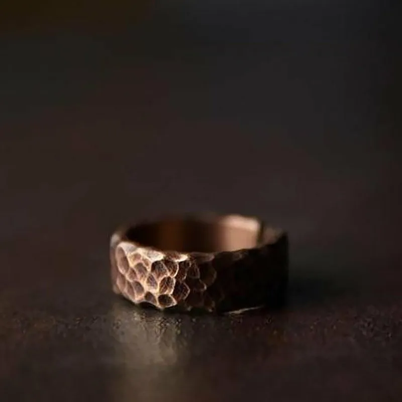 Hand Hammered Solid Copper Adjustable Ring