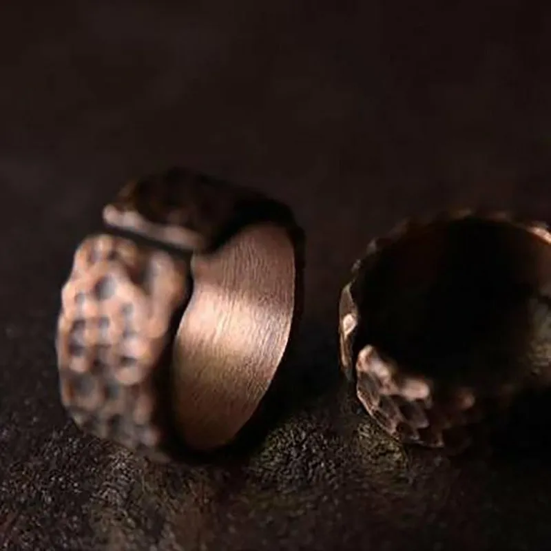 Hand Hammered Solid Copper Adjustable Ring