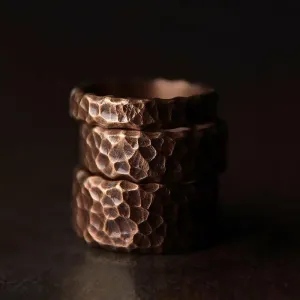 Hand Hammered Solid Copper Adjustable Ring