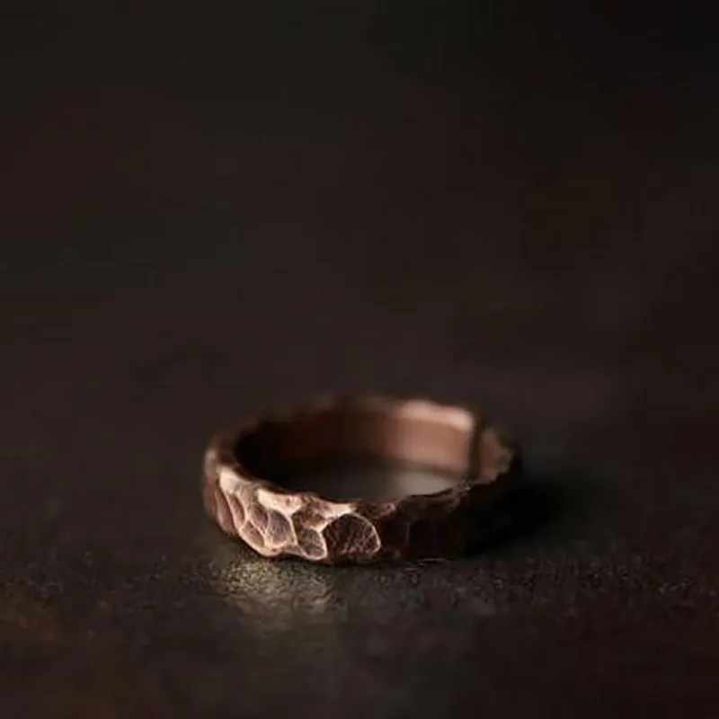 Hand Hammered Solid Copper Adjustable Ring