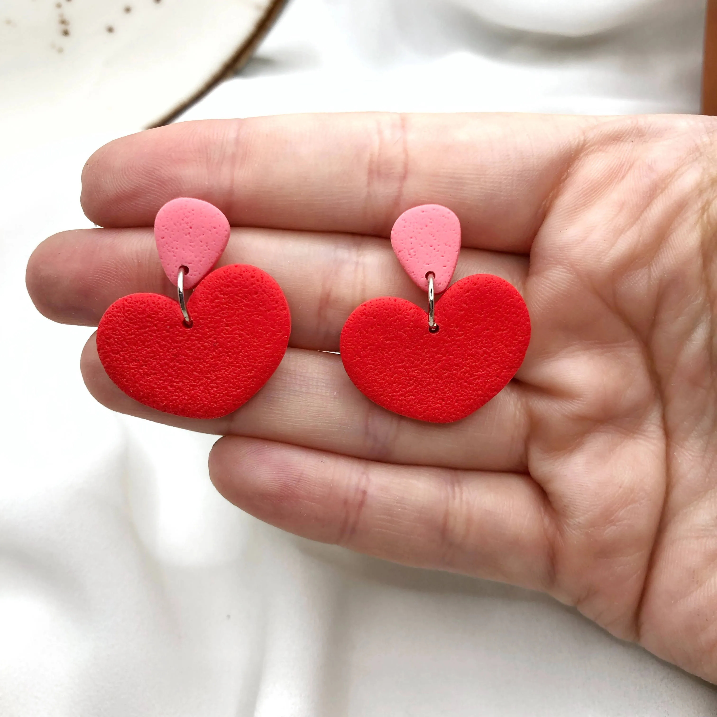 Hearts Shape Earrings, Unique and Colorful