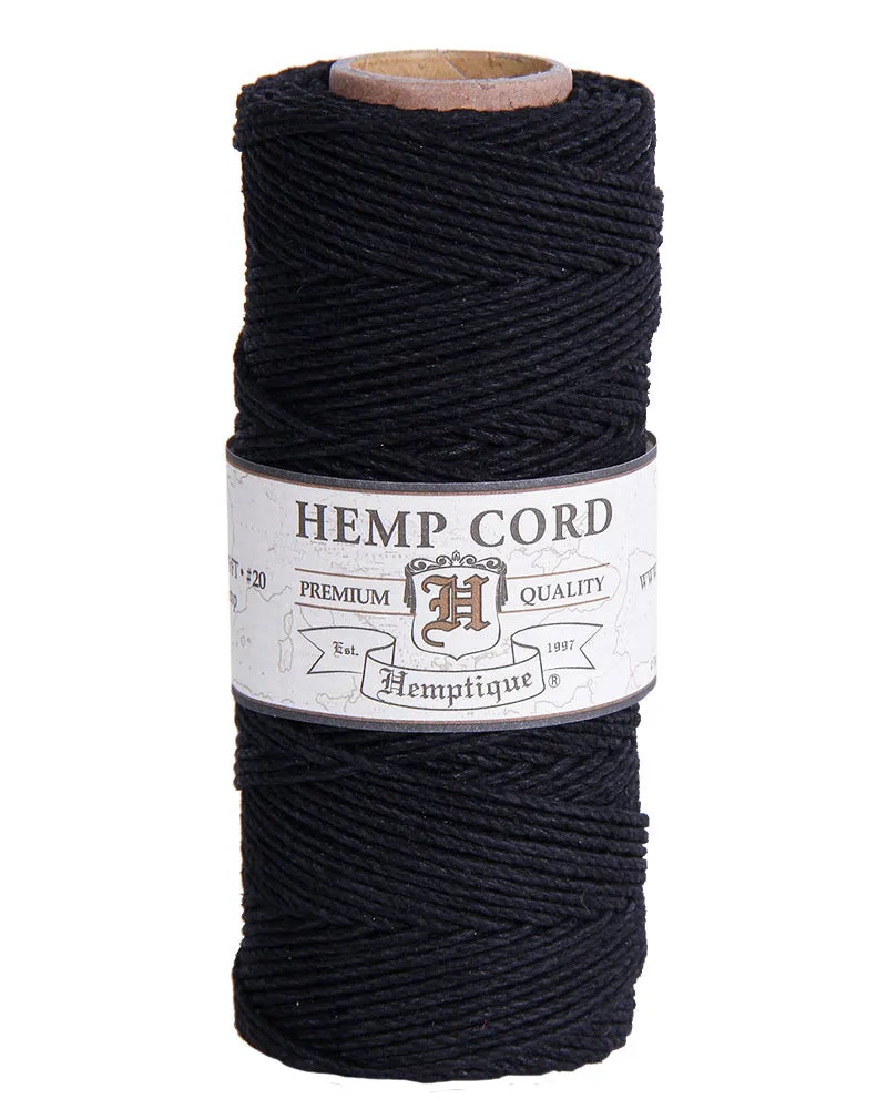 Hemptique Cord Spool #20, Black- 50g