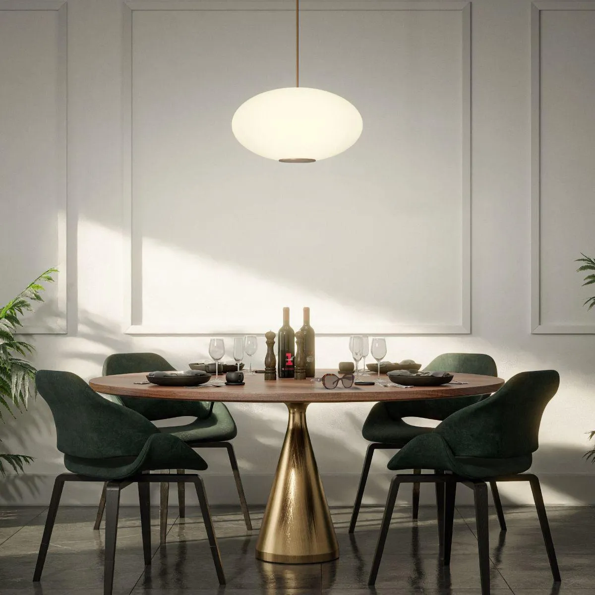 Illusion 22 in. LED Pendant Light 3500K Brass finish