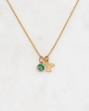 Initial Y with Birthstone Necklace