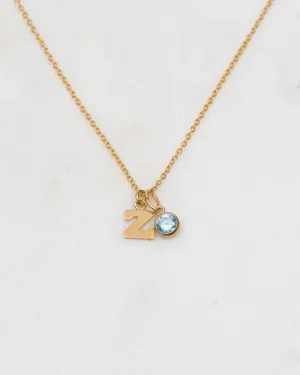 Initial Z with Birthstone Necklace