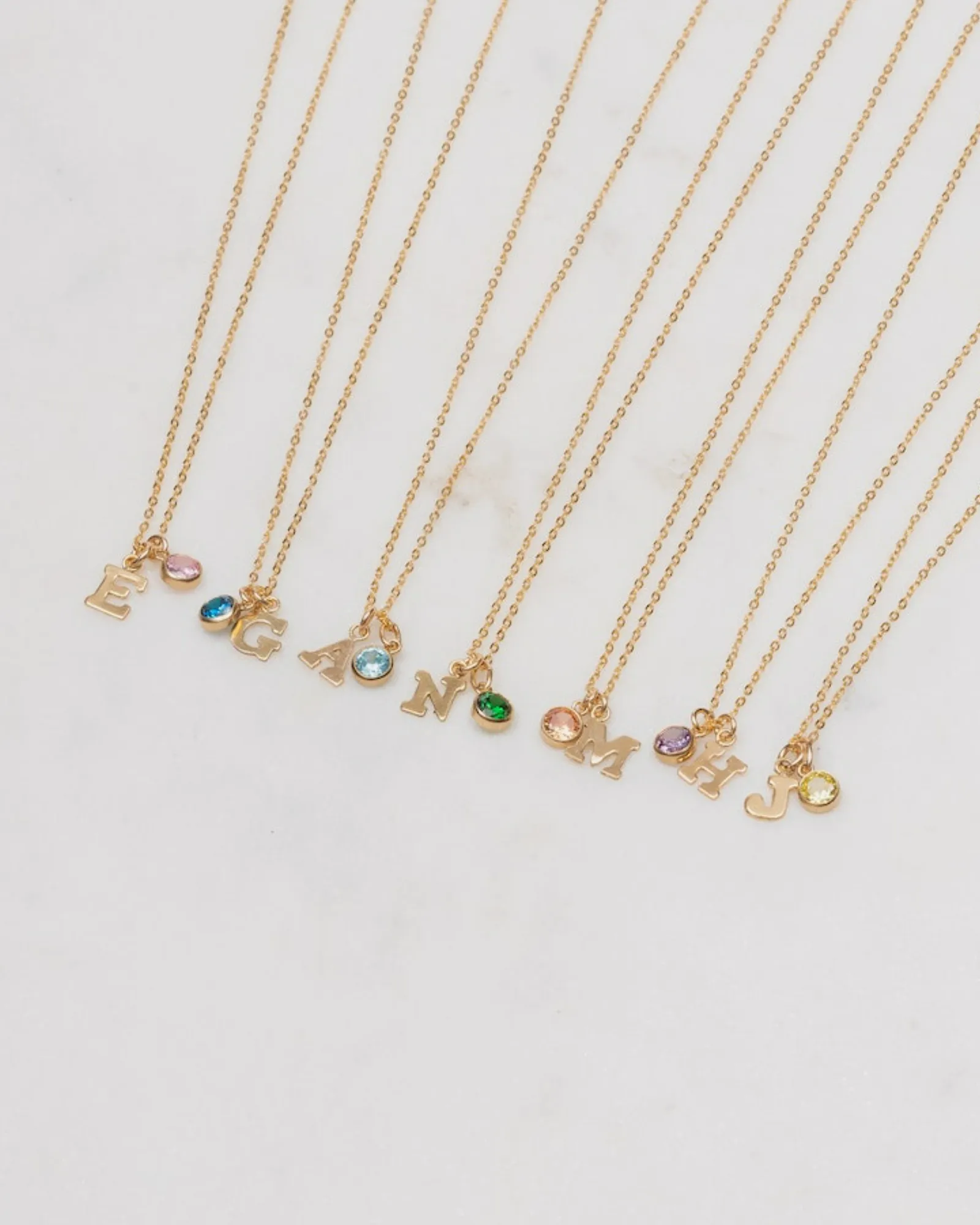 Initial Z with Birthstone Necklace