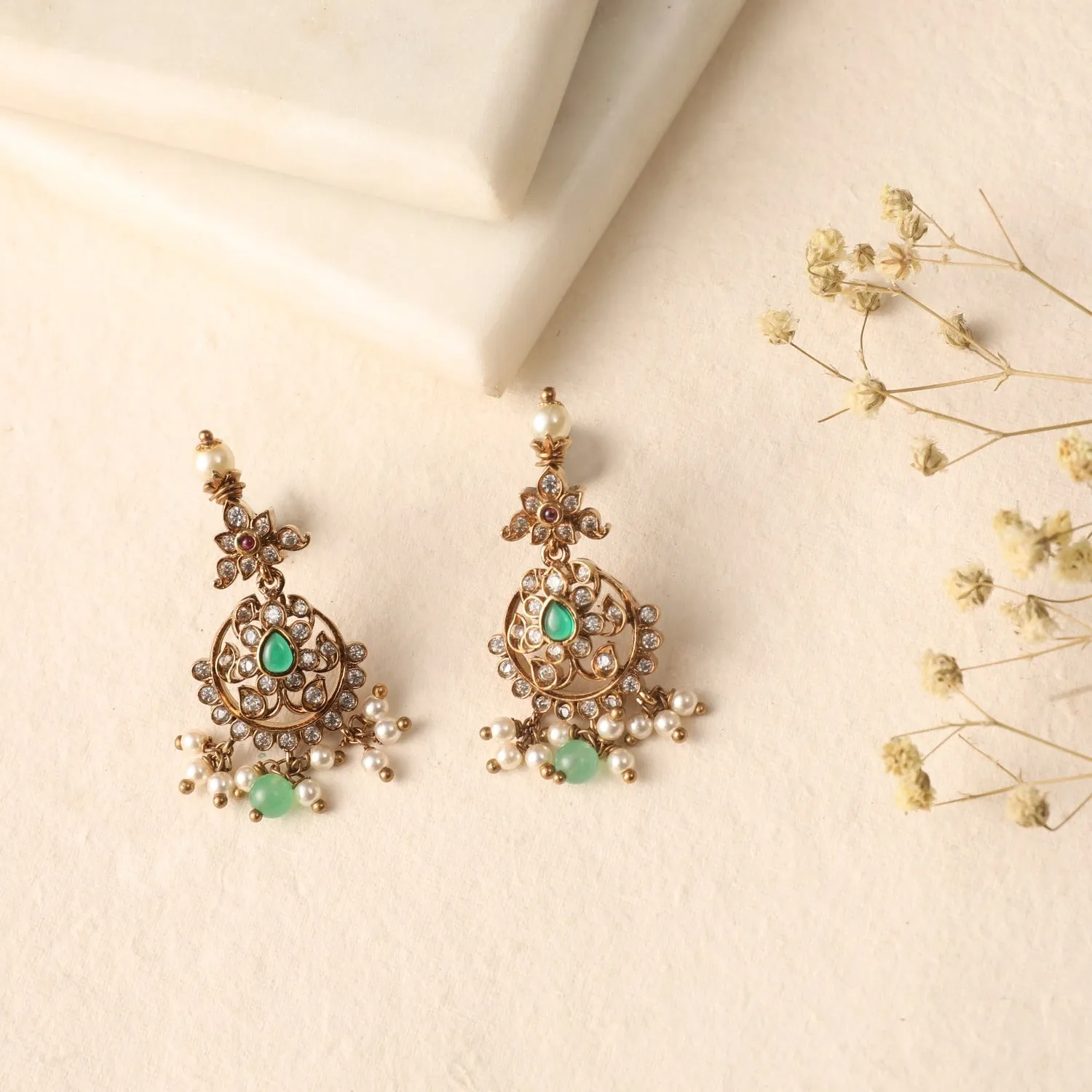 Jagrati Nakshatra CZ Drop Earrings