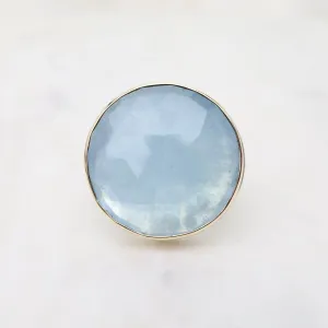 Jamie Joseph Large Round Rose Cut Aquamarine Ring