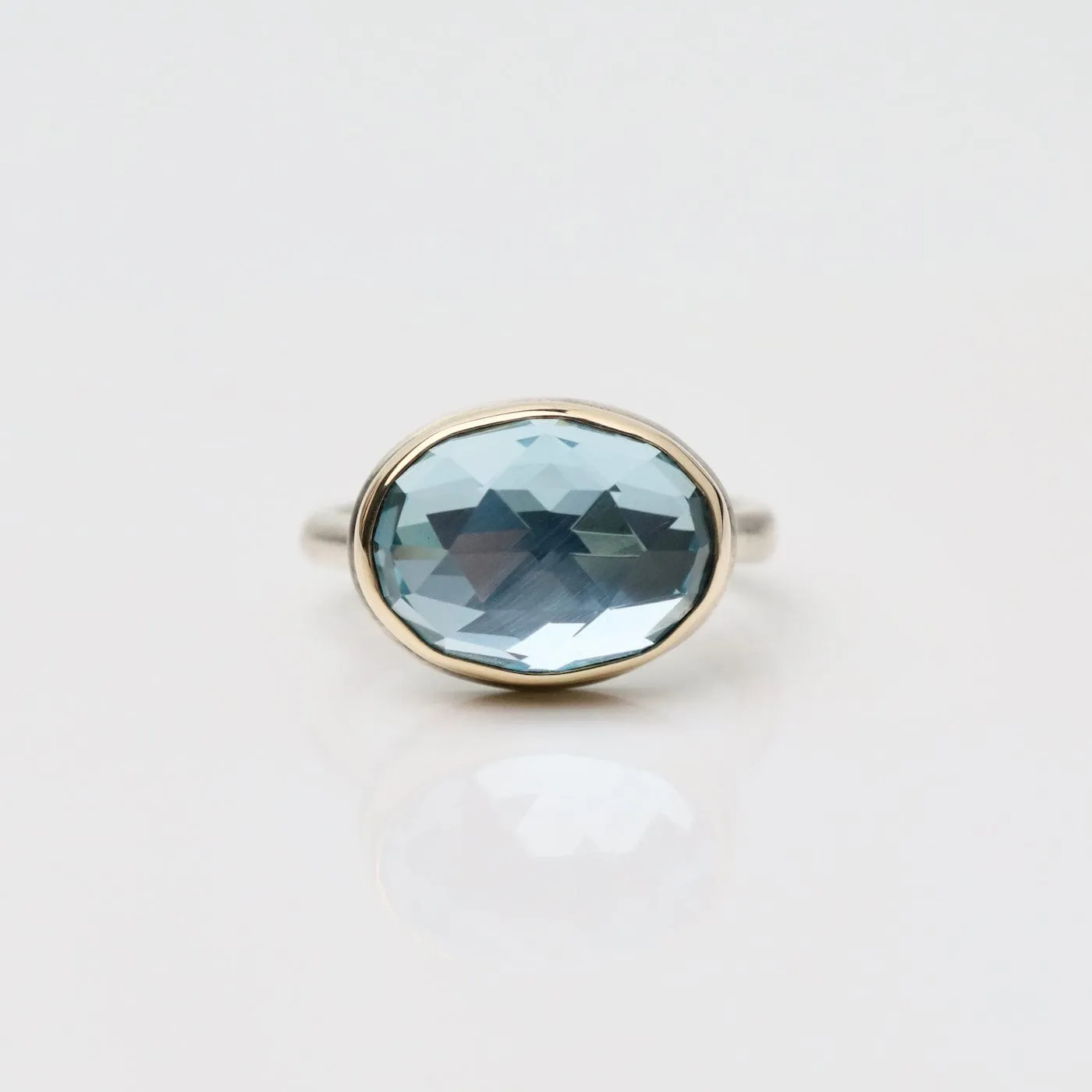 Jamie Joseph Rose Cut Sky Blue Topaz Ring