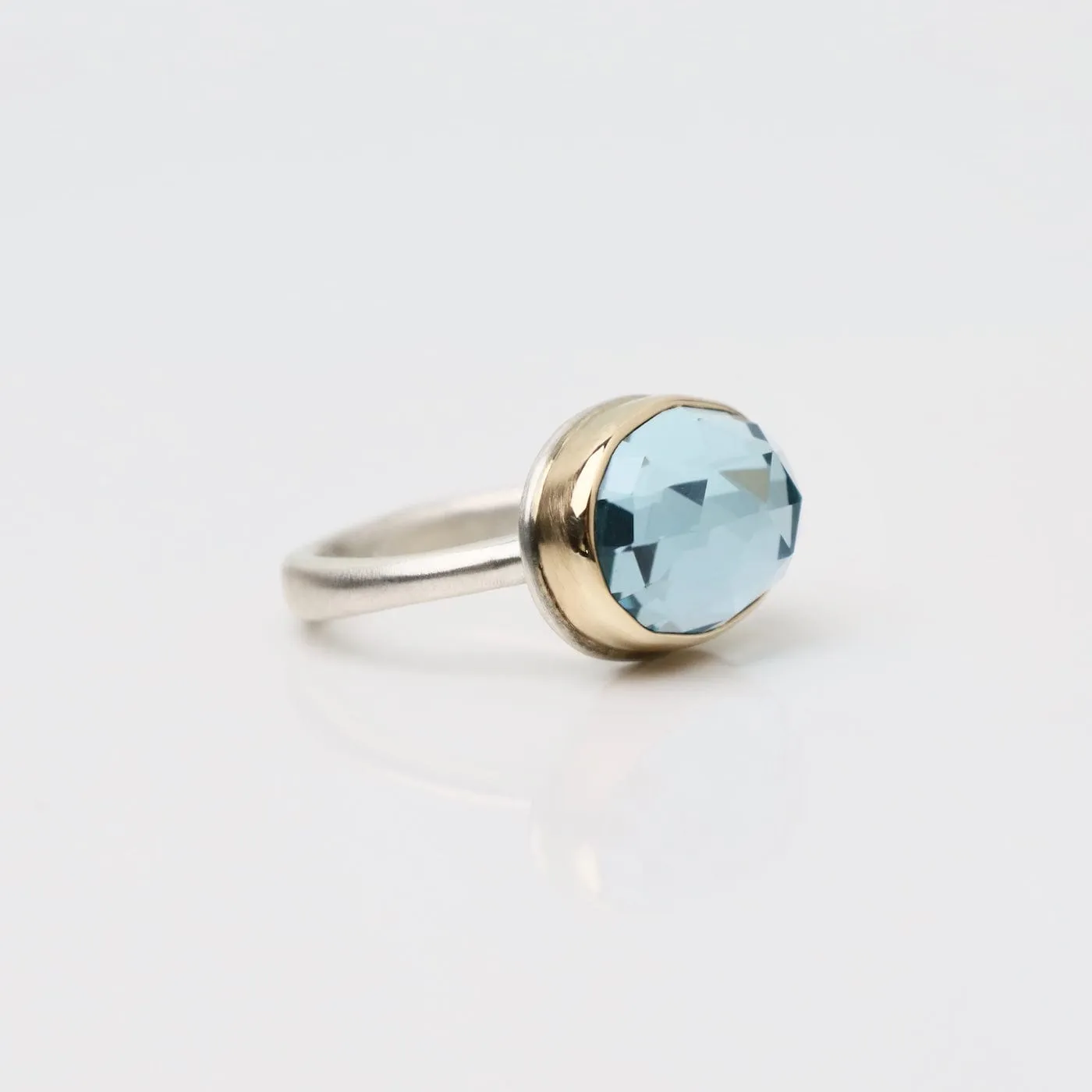 Jamie Joseph Rose Cut Sky Blue Topaz Ring