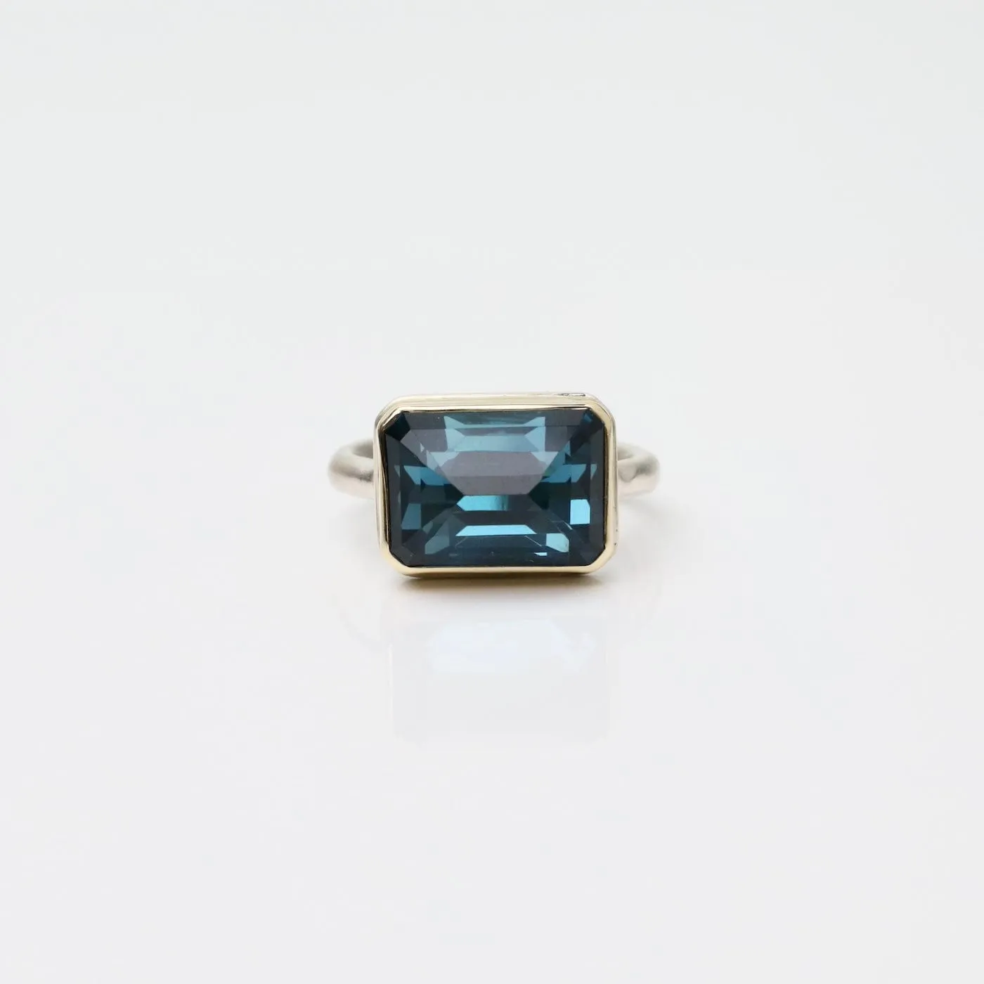 Jamie Joseph Small Rectangular Inverted London Blue Topaz Ring