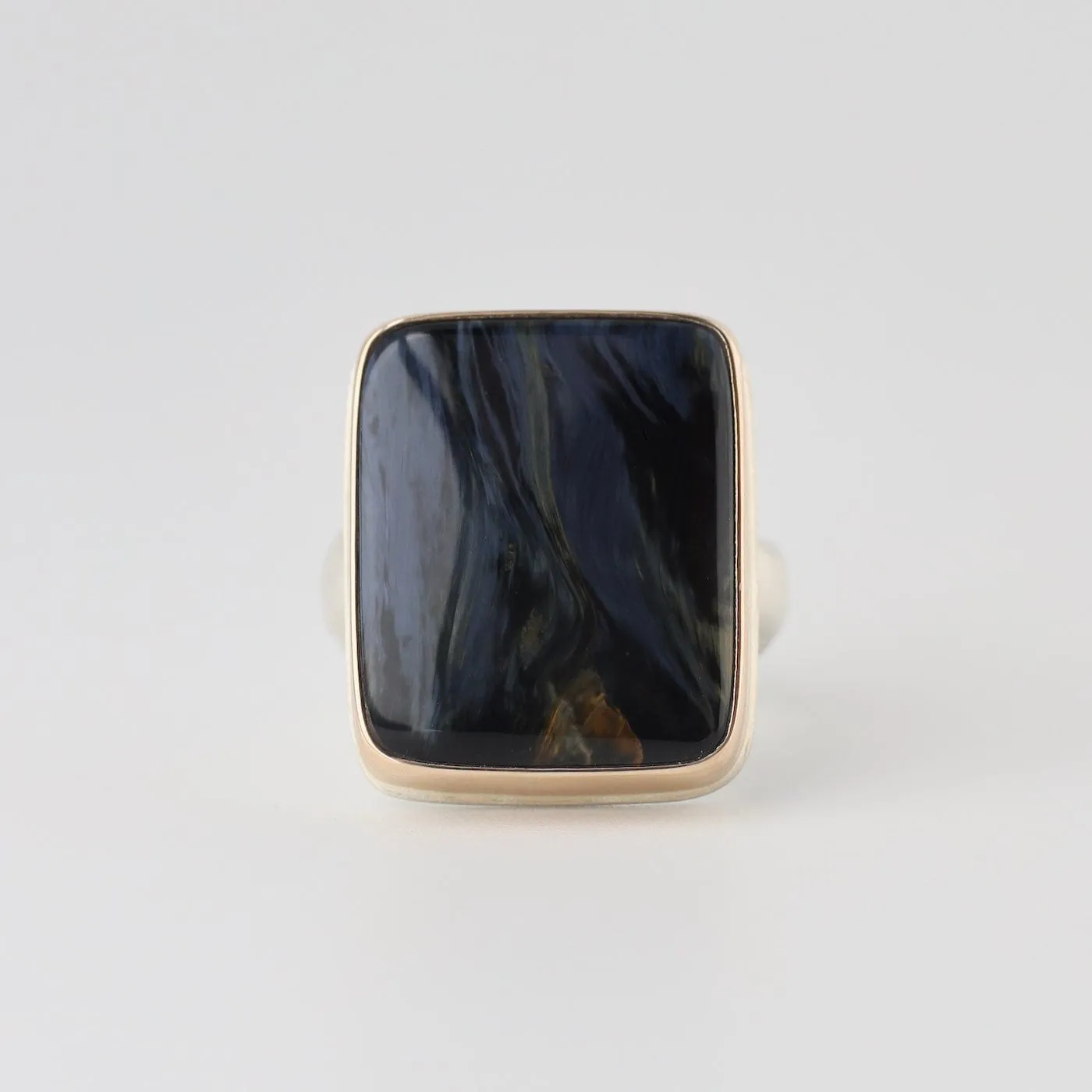 Jamie Joseph Vertical Rectangular Smooth Pietersite Ring