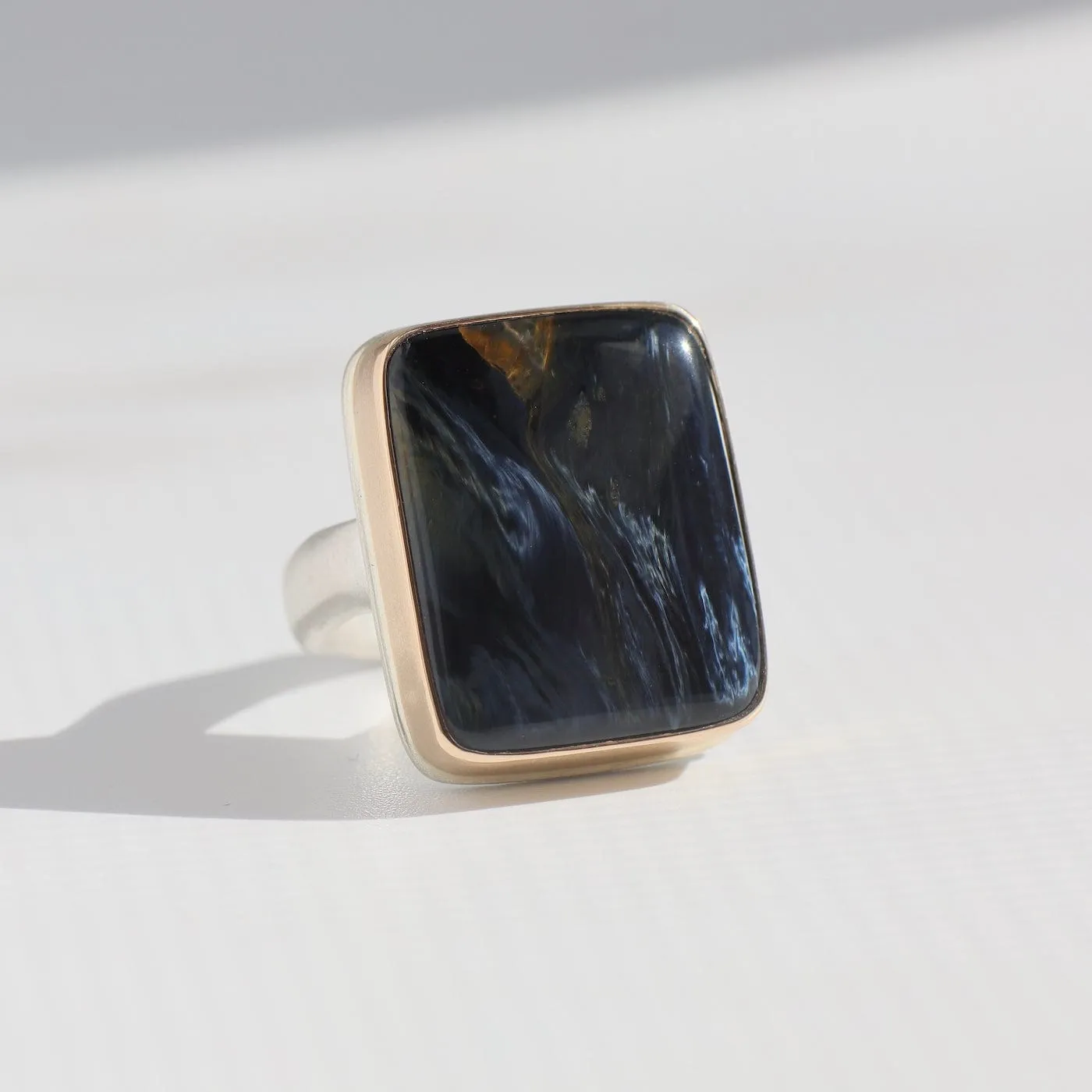 Jamie Joseph Vertical Rectangular Smooth Pietersite Ring