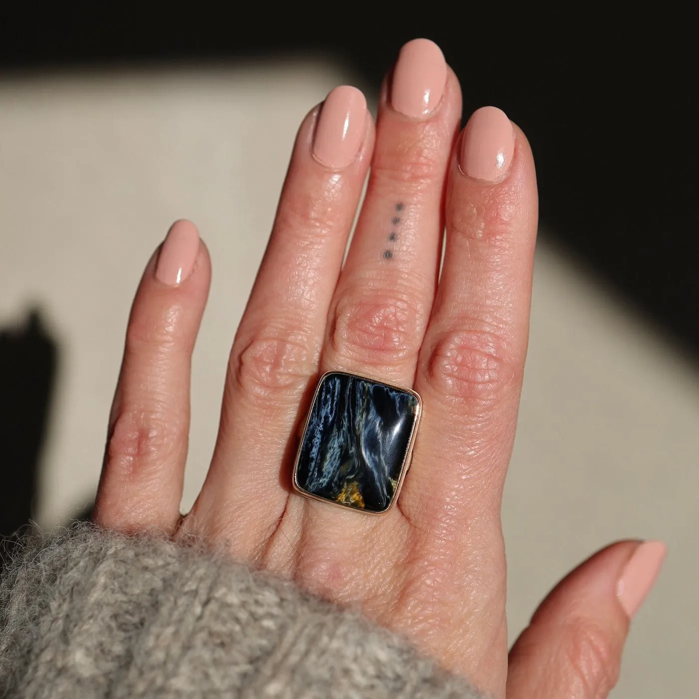 Jamie Joseph Vertical Rectangular Smooth Pietersite Ring