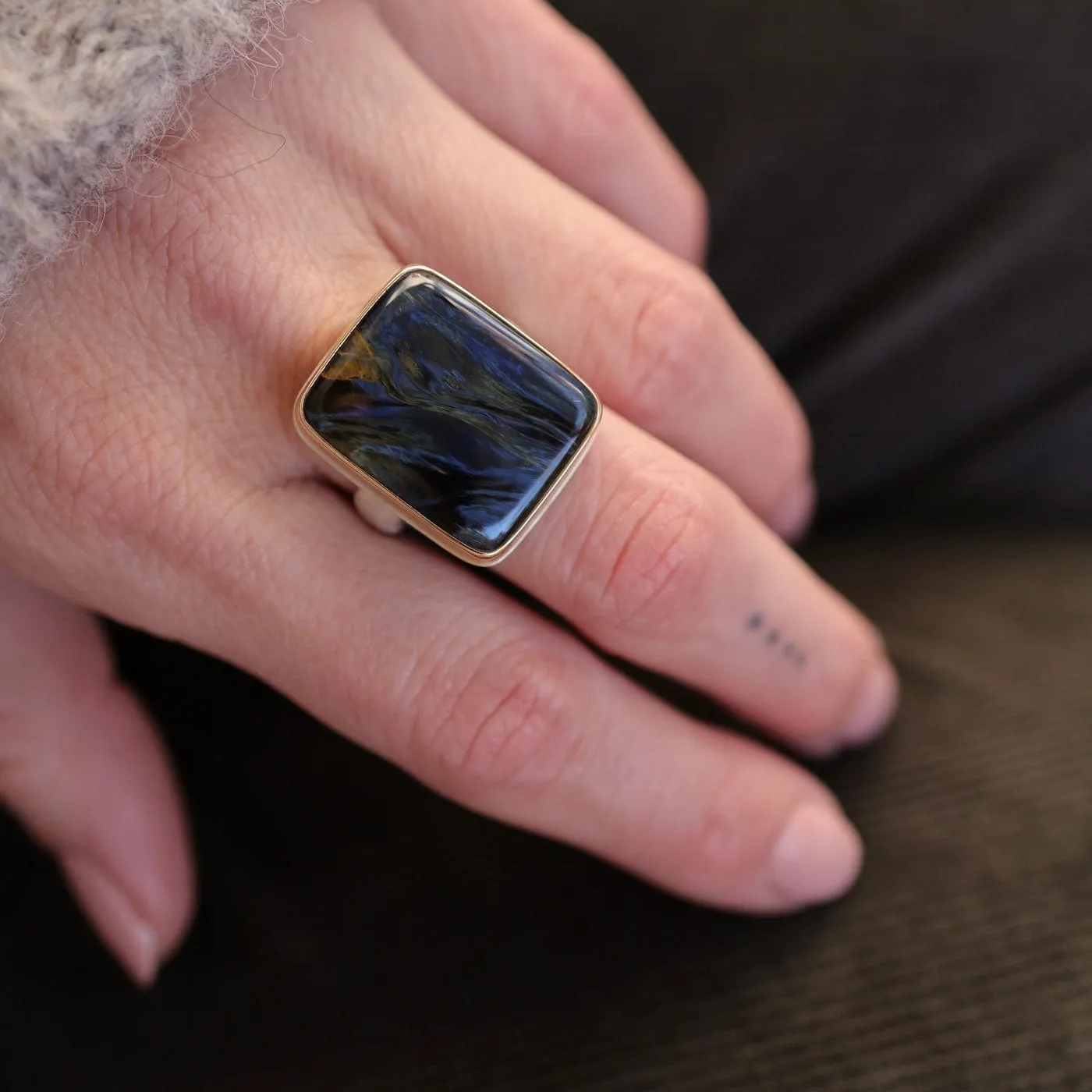 Jamie Joseph Vertical Rectangular Smooth Pietersite Ring