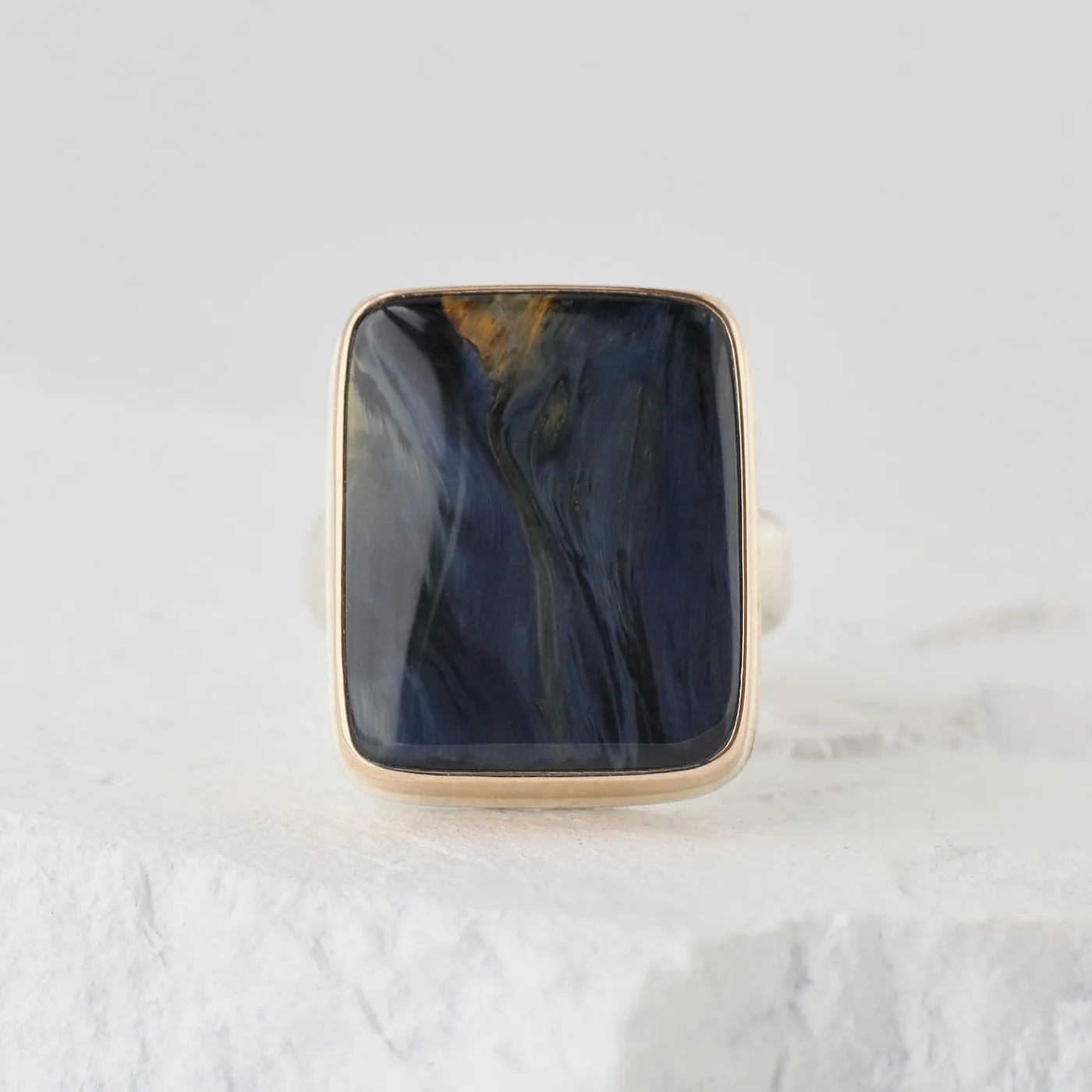 Jamie Joseph Vertical Rectangular Smooth Pietersite Ring