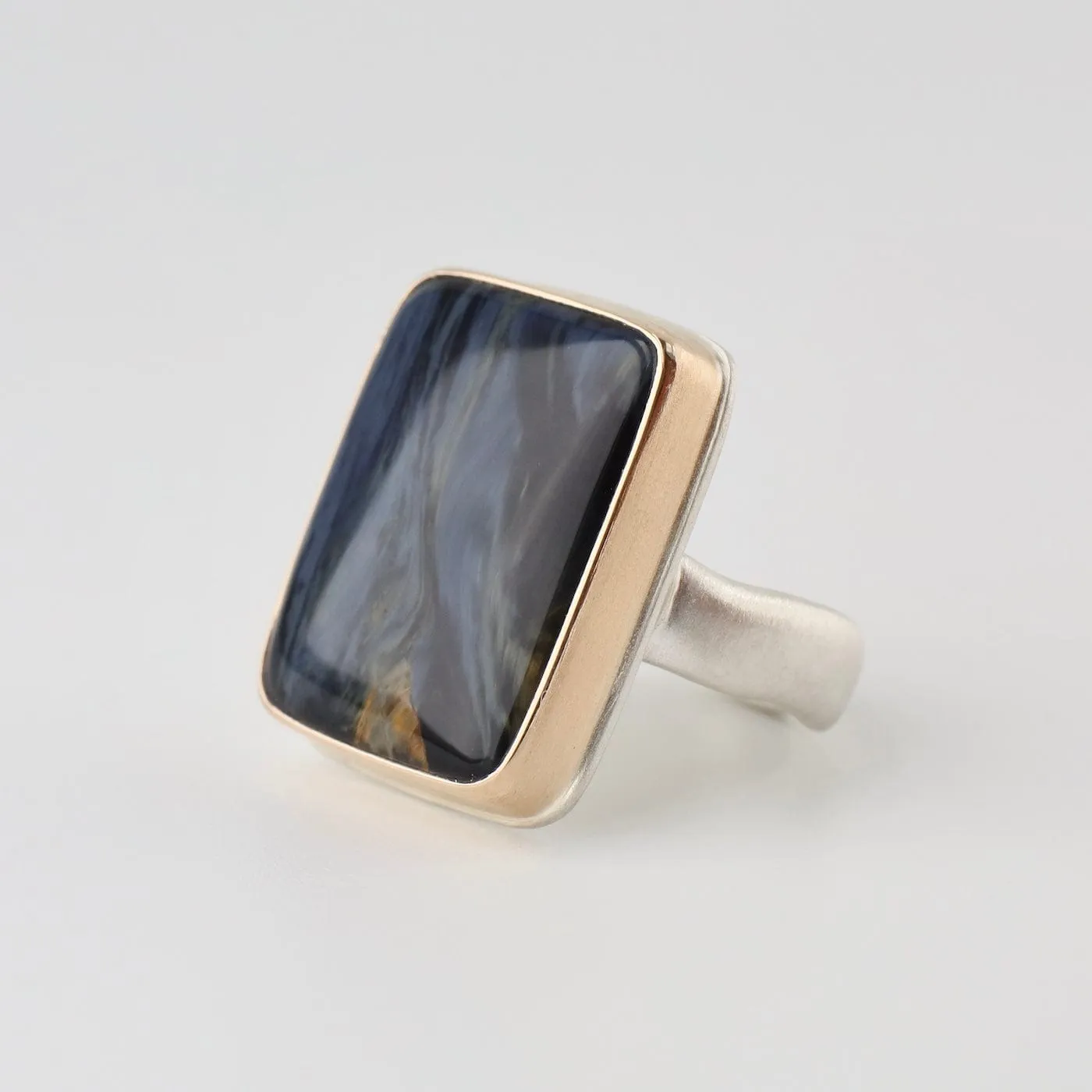 Jamie Joseph Vertical Rectangular Smooth Pietersite Ring