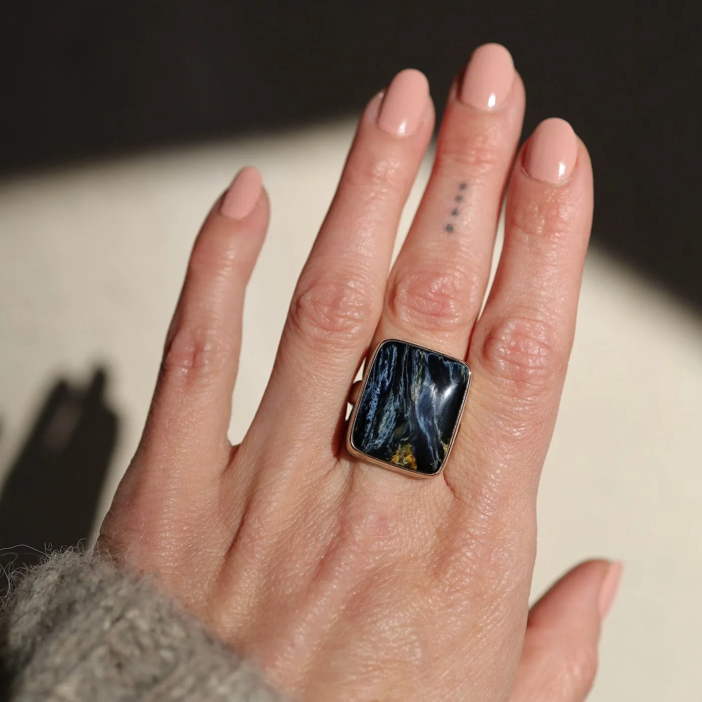 Jamie Joseph Vertical Rectangular Smooth Pietersite Ring