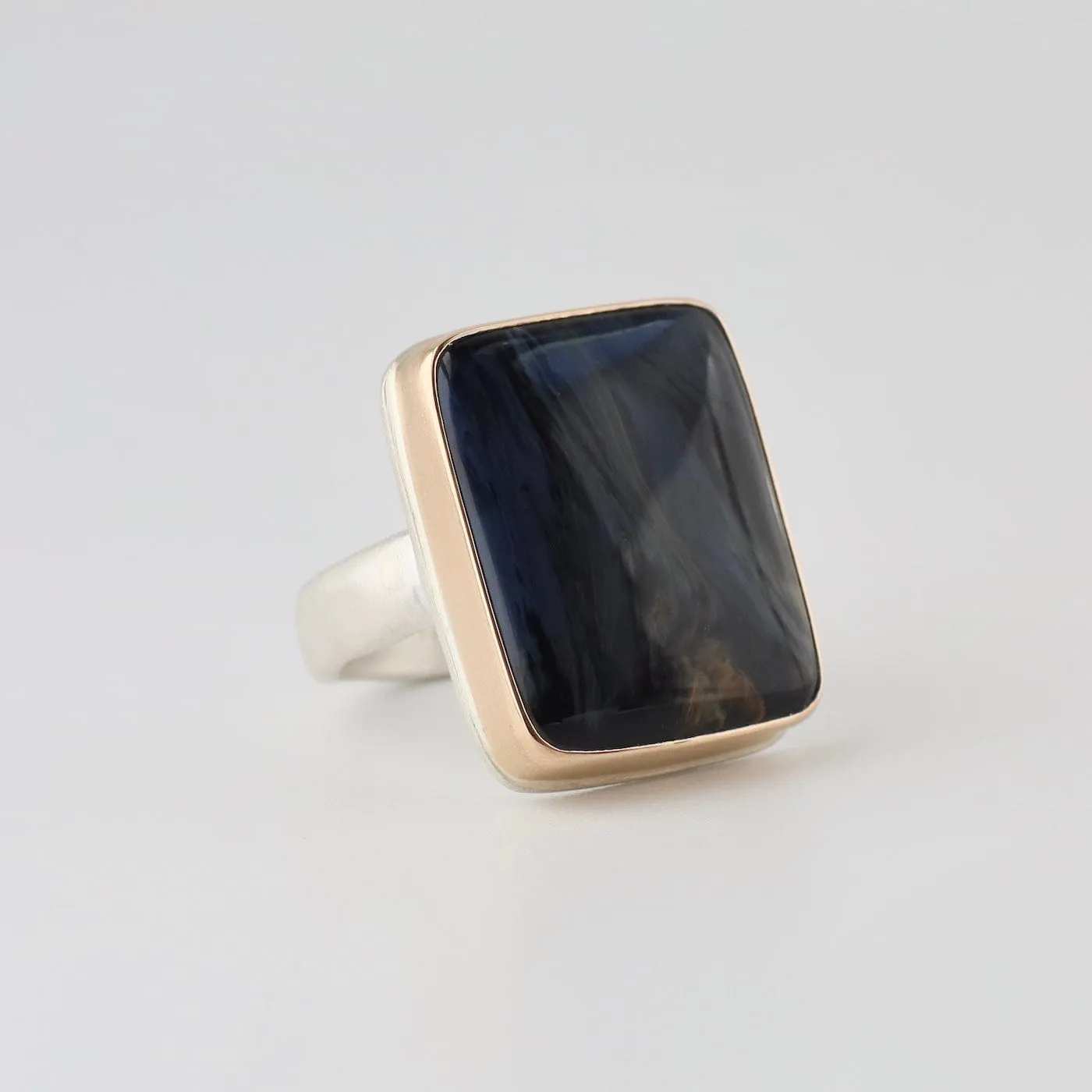 Jamie Joseph Vertical Rectangular Smooth Pietersite Ring