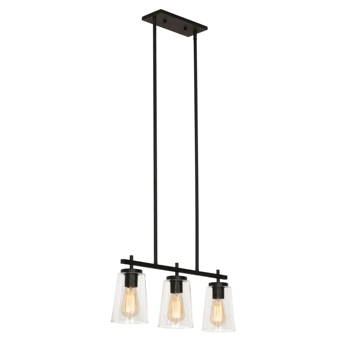 Joanna 23 in. 3 Lights Pendant Light Textured Black Finish