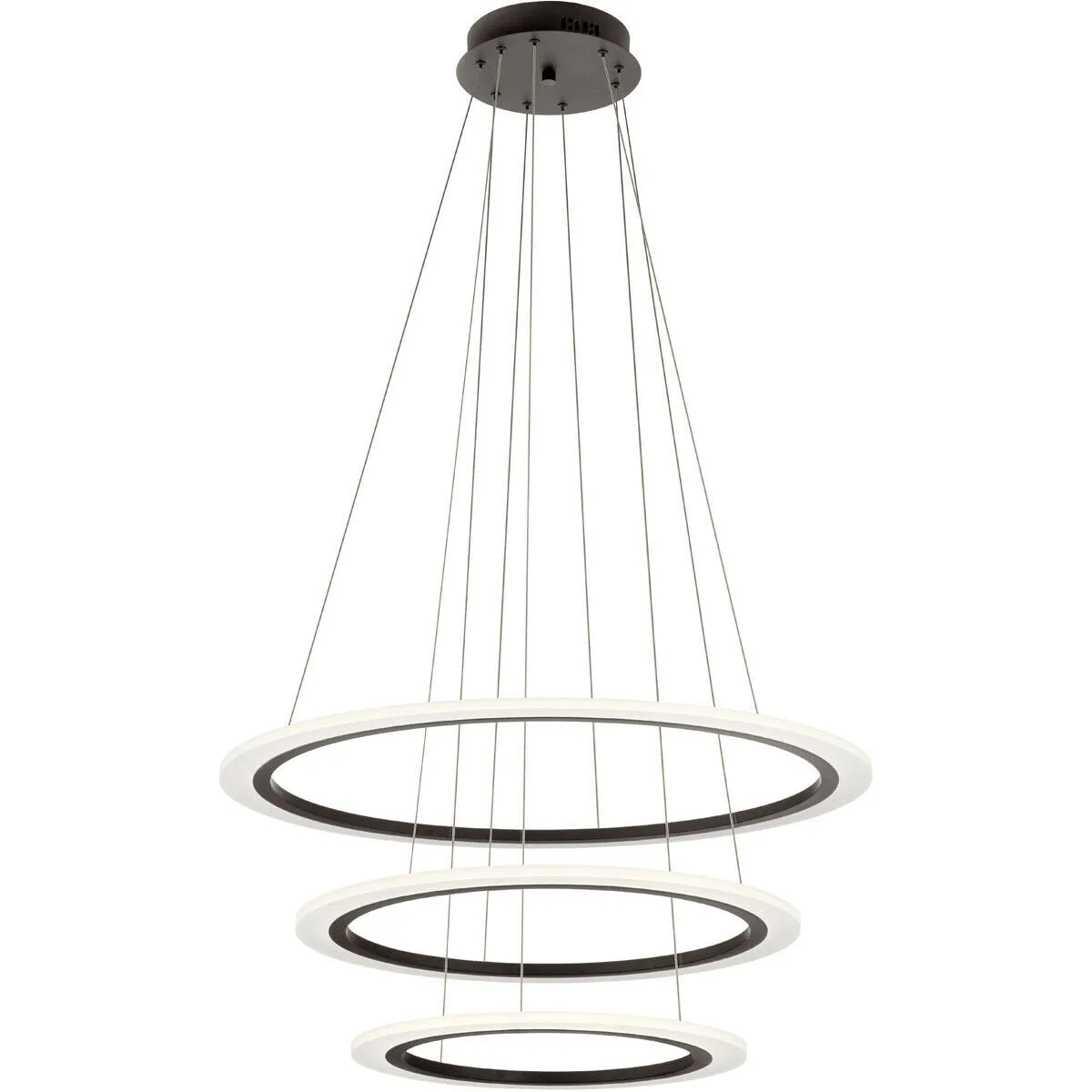 Kichler Lighting 83987 Hyvo Collection Three Ring LED Pendant Chandelier in Bronze Finish