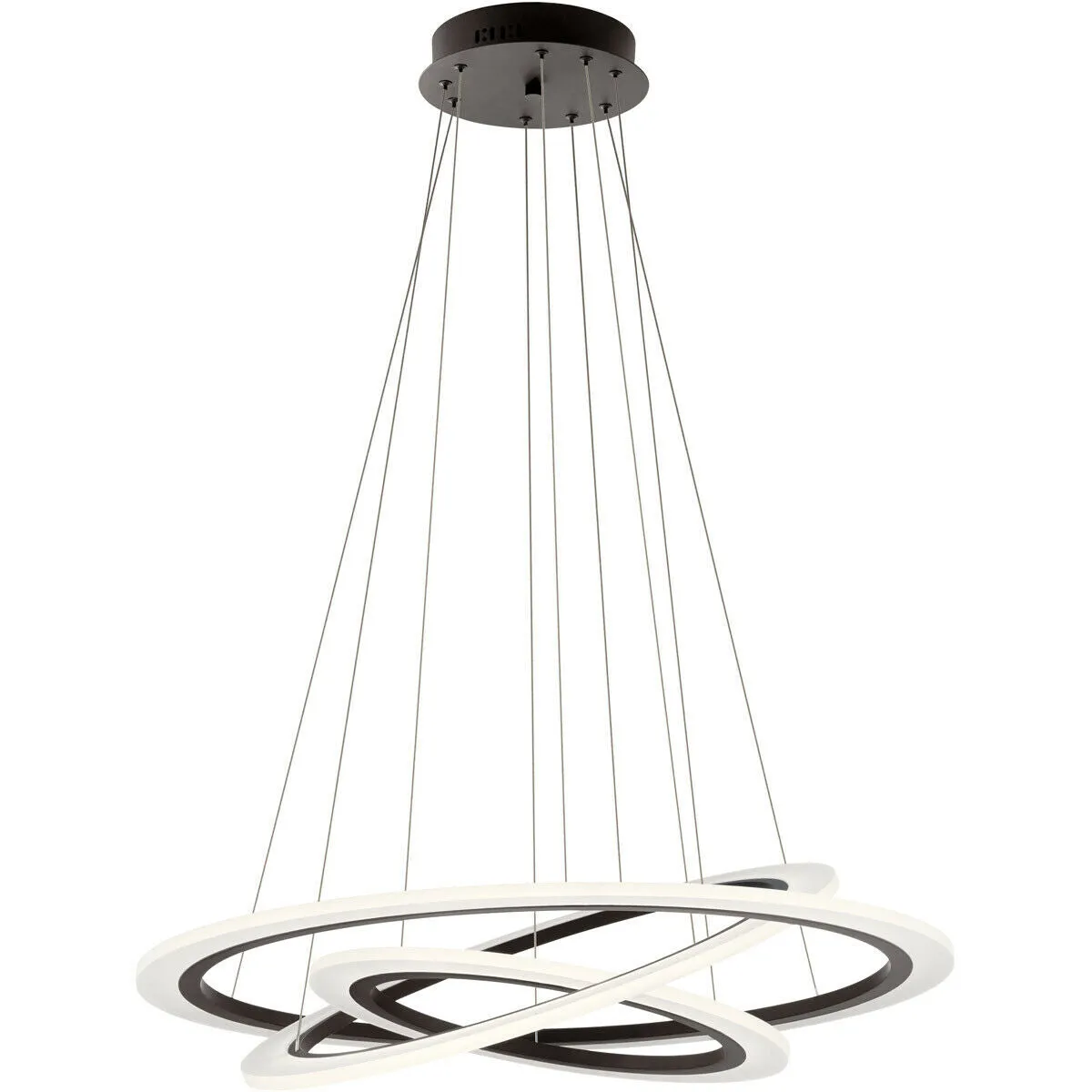 Kichler Lighting 83987 Hyvo Collection Three Ring LED Pendant Chandelier in Bronze Finish