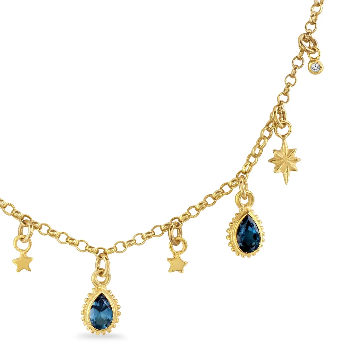 London Blue Topaz Celestial Gem Necklace