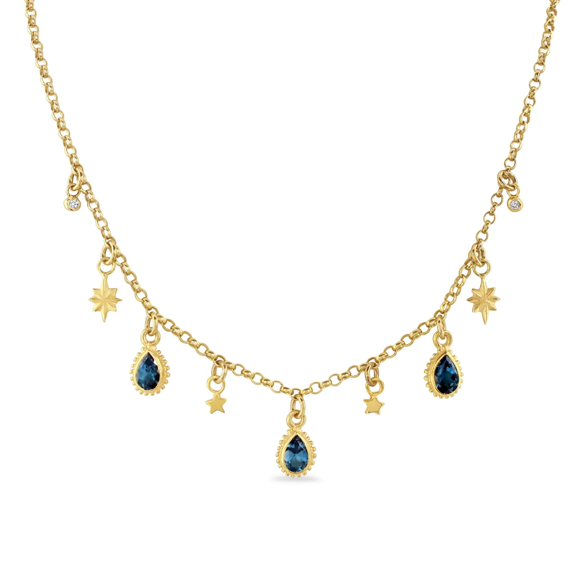 London Blue Topaz Celestial Gem Necklace