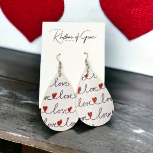 Love Earrings, Red and Black, Valentine’s Earrings, Love Earrings, Heart Accessories, Happy Valentine’s Day, Red Hearts, Valentine’s Jewelry