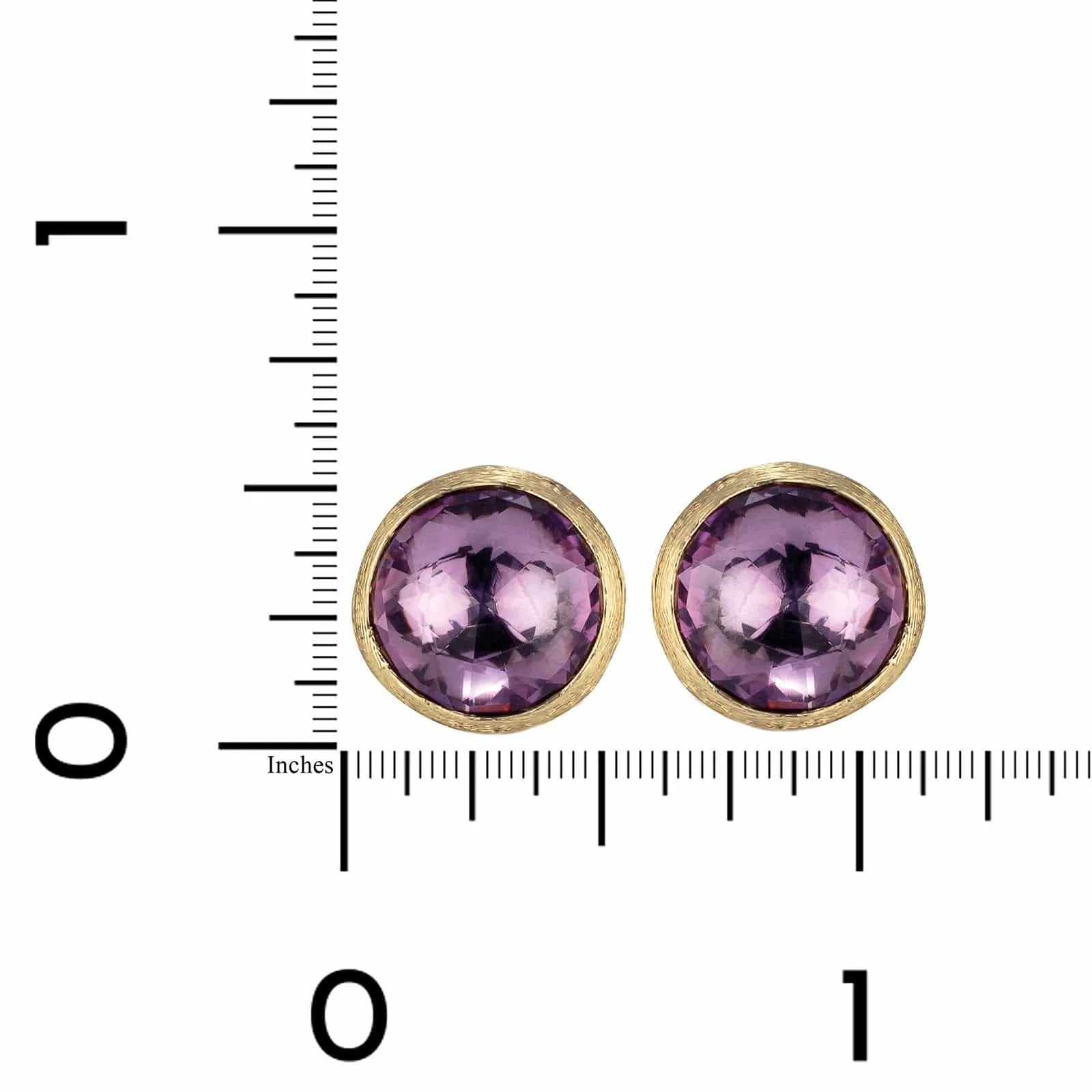 Marco Bicego Jaipur 18K Yellow Gold Amethyst Bezel Stud Earrings