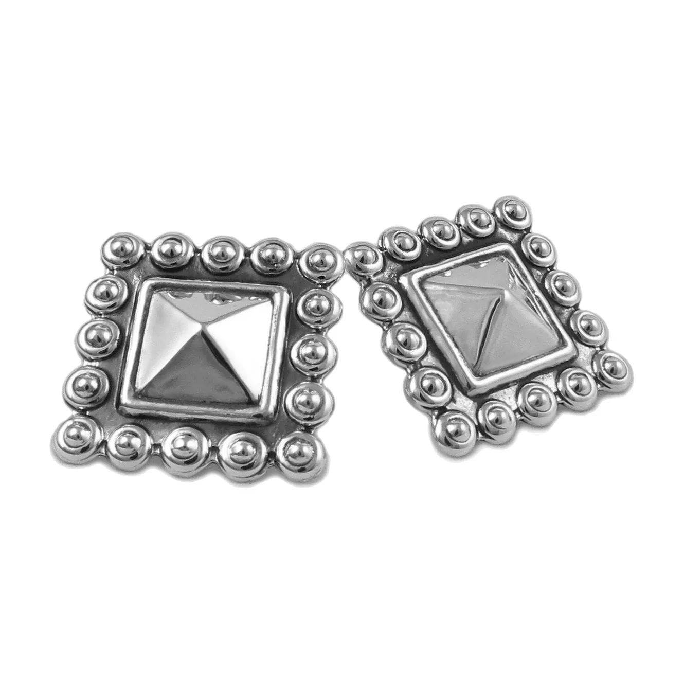 Maria Belen Taxco Sterling Silver Square Earrings