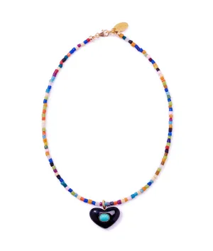 Martina Heart Necklace in Rainbow