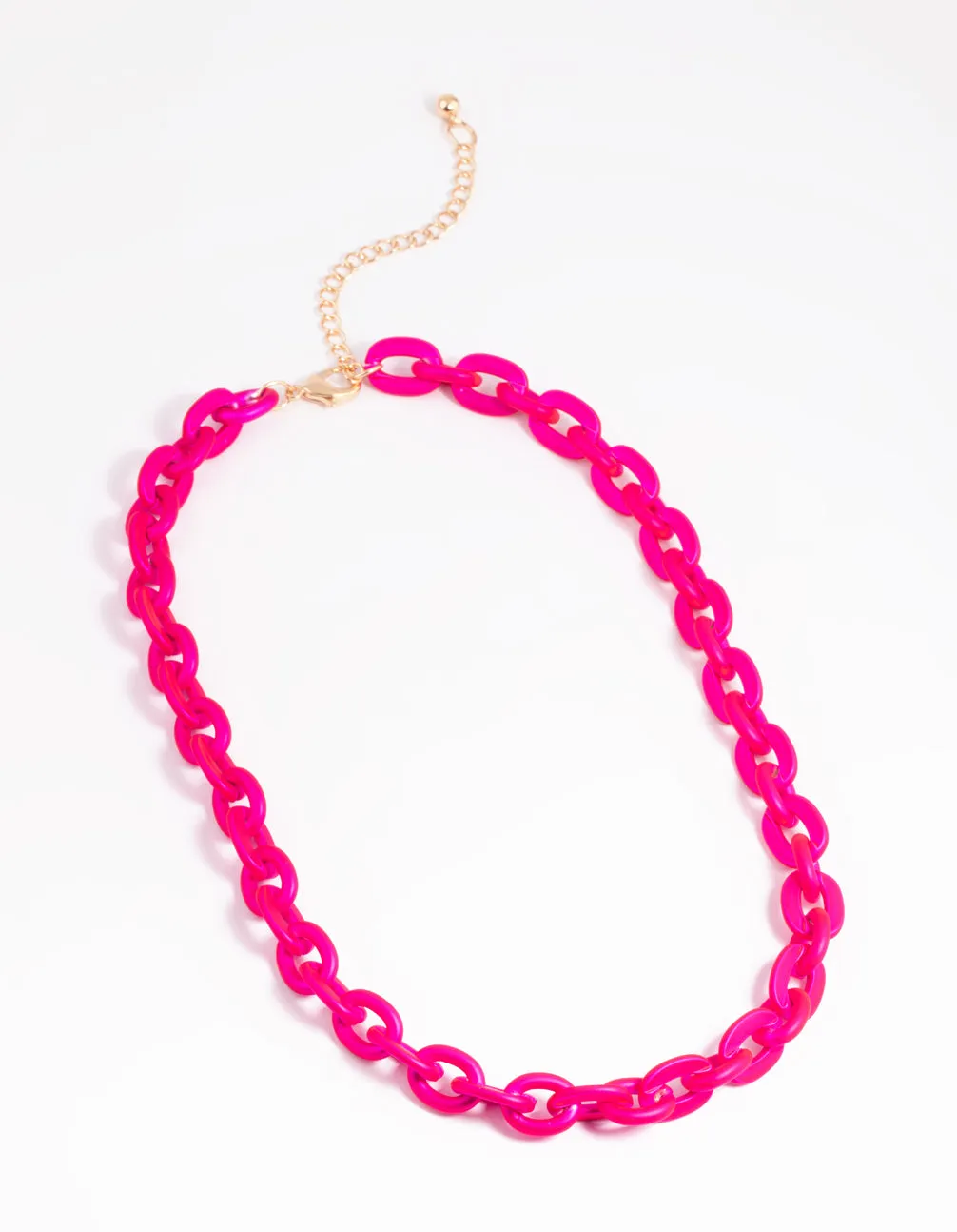 Matte Pink Chain Necklace