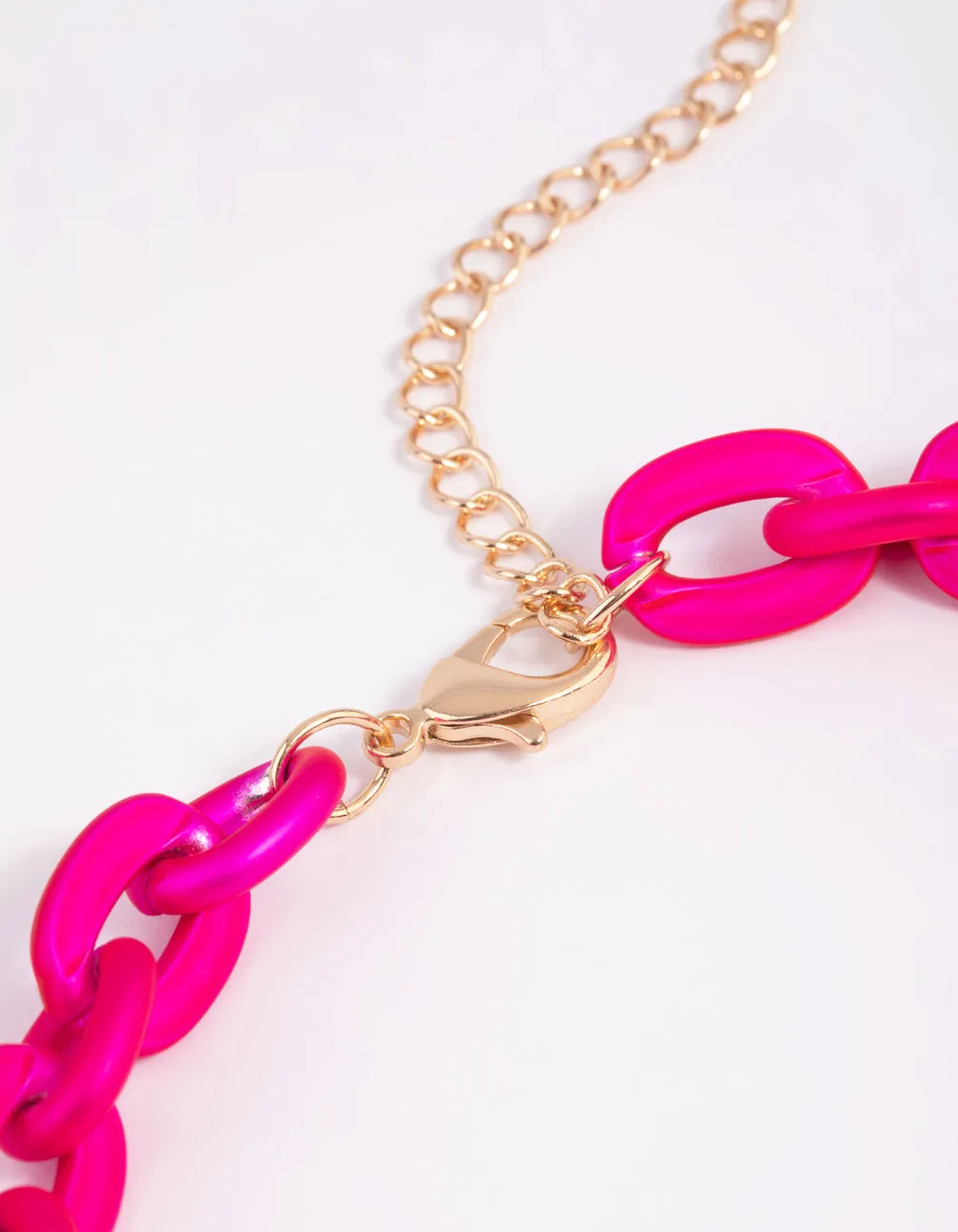 Matte Pink Chain Necklace