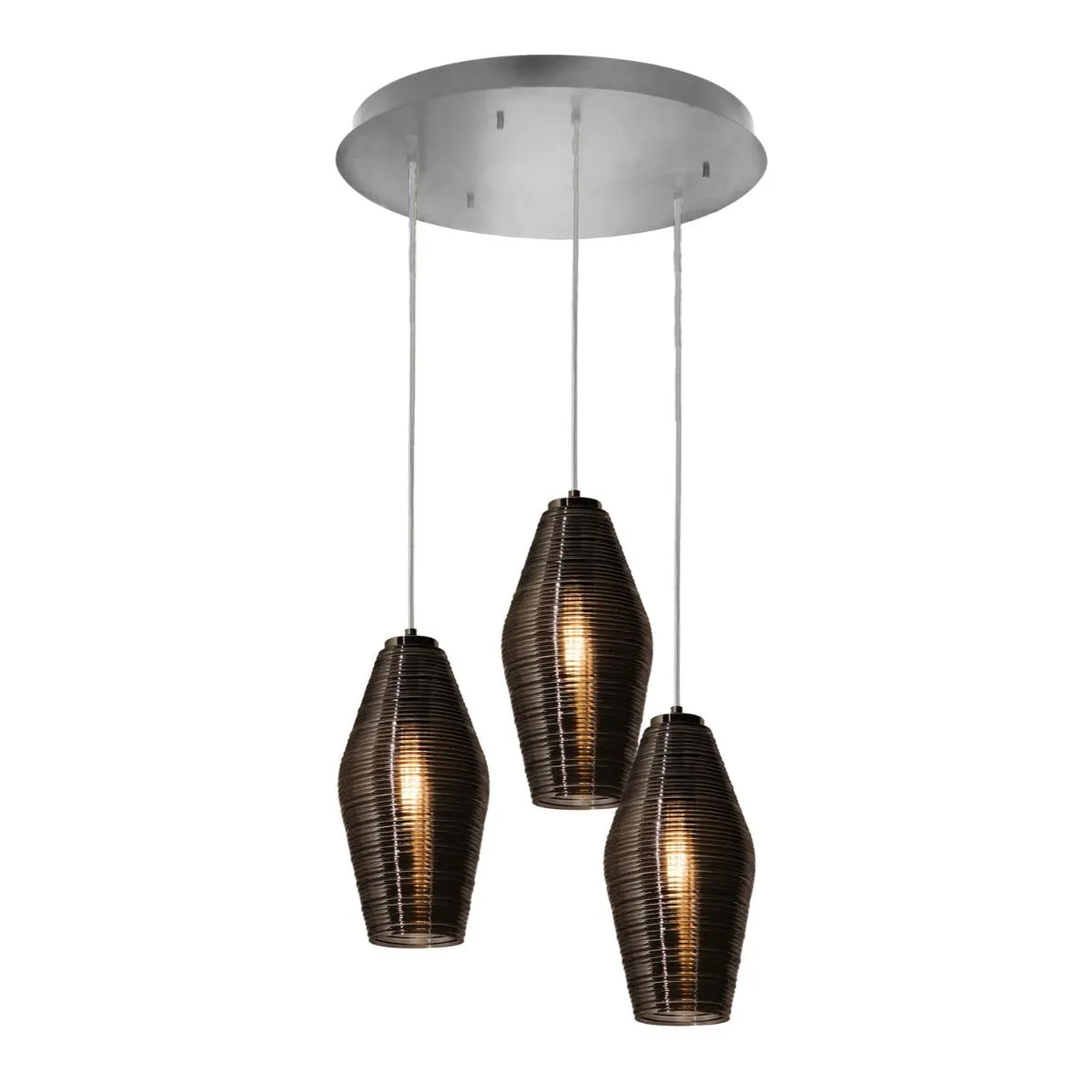 Mila 18 in. 3 Lights Pendant Light Satin Nickel Finish